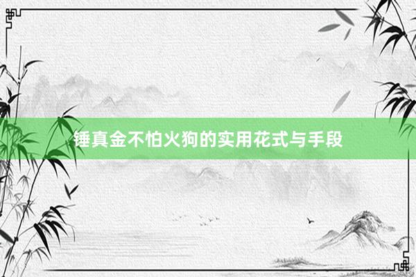 锤真金不怕火狗的实用花式与手段